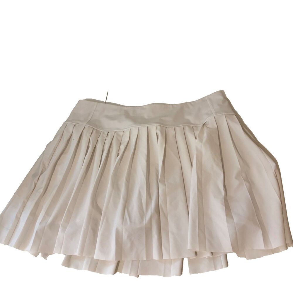 Athleta Elevate Skort Women's Large White Pleated Pull On Mini Casual Active